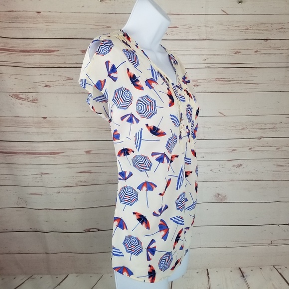 Talbots Women's MP Beach Pin Tuck Split Sleeve - Picture 3 of 7